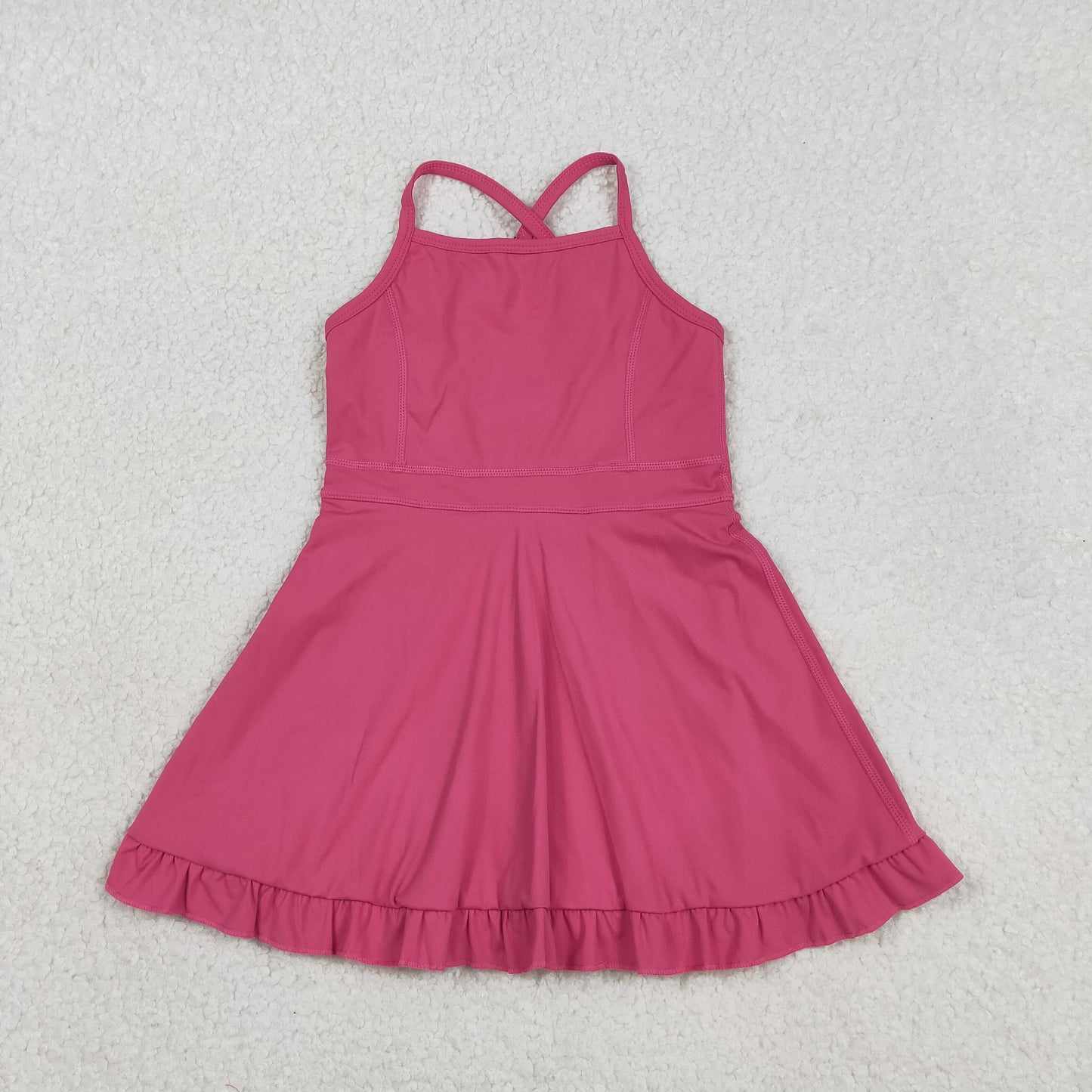 Sibling Baby Girls Strap Yoga Ruffle Athletic Dresses
