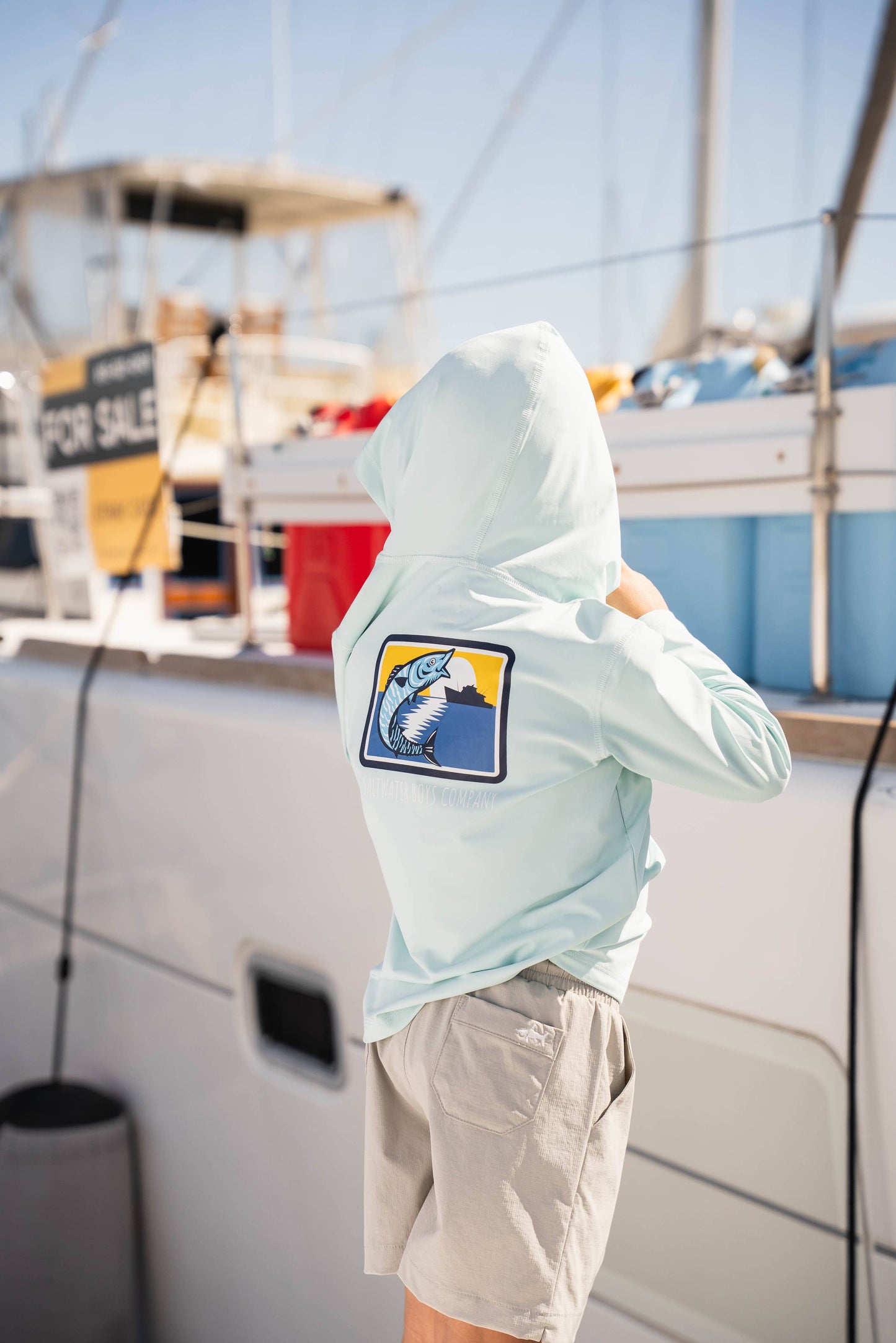 Performance Hoodie Light Aqua Blue Wahoo