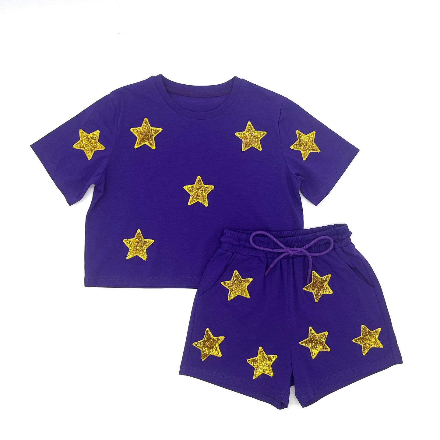 Stars Short Set - Purple & Gold 
