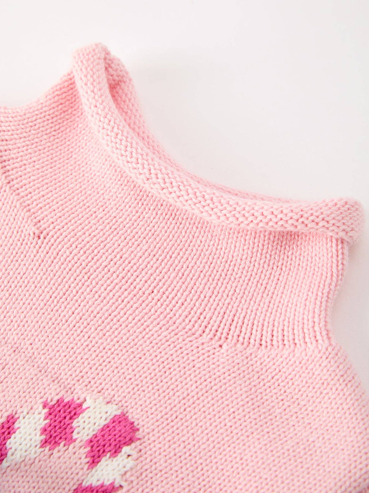 Christmas Candy Cane Bow Knit Baby Girls Romper