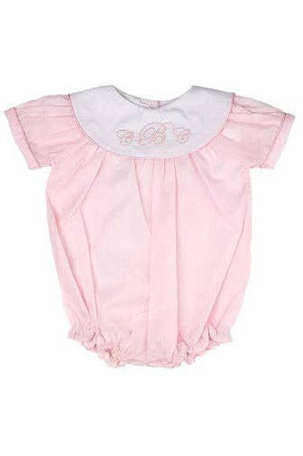 Personalized Baby Girl Classic Monogram Bubble - Pink