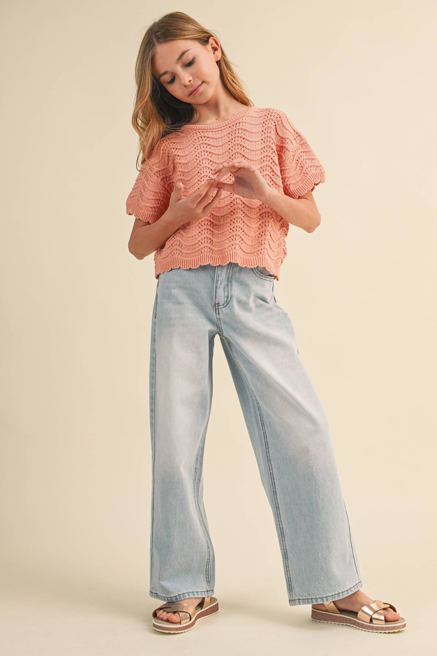GIRLS WIDE LEG DENIM