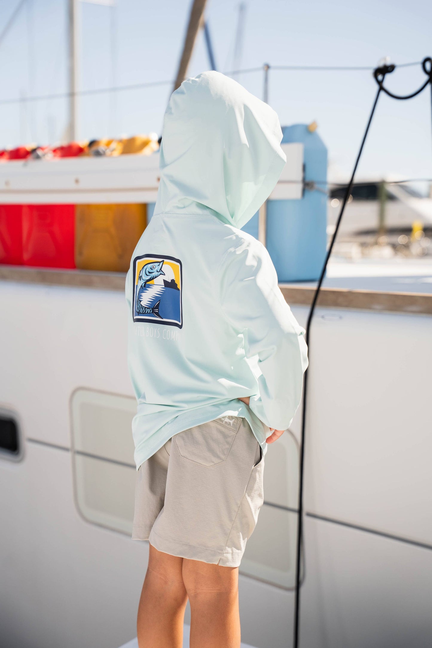 Performance Hoodie Light Aqua Blue Wahoo