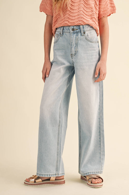 GIRLS WIDE LEG DENIM