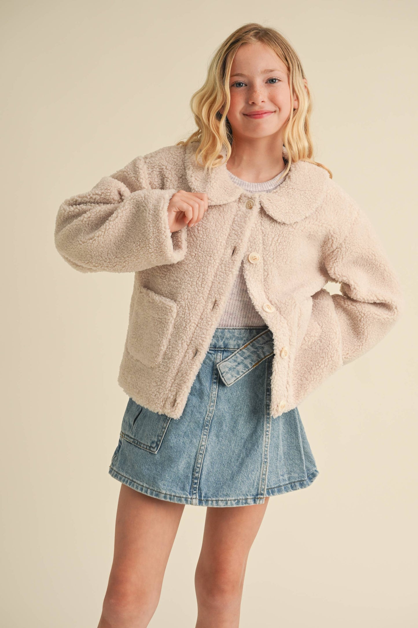 TWEEN KIDS GIRLS PETER PAN COLLAR JACKET (7-14)