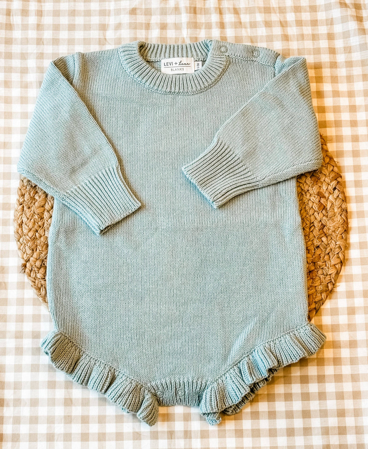 Long Sleeve Knit Ruffle Romper - True-To-Size Fit