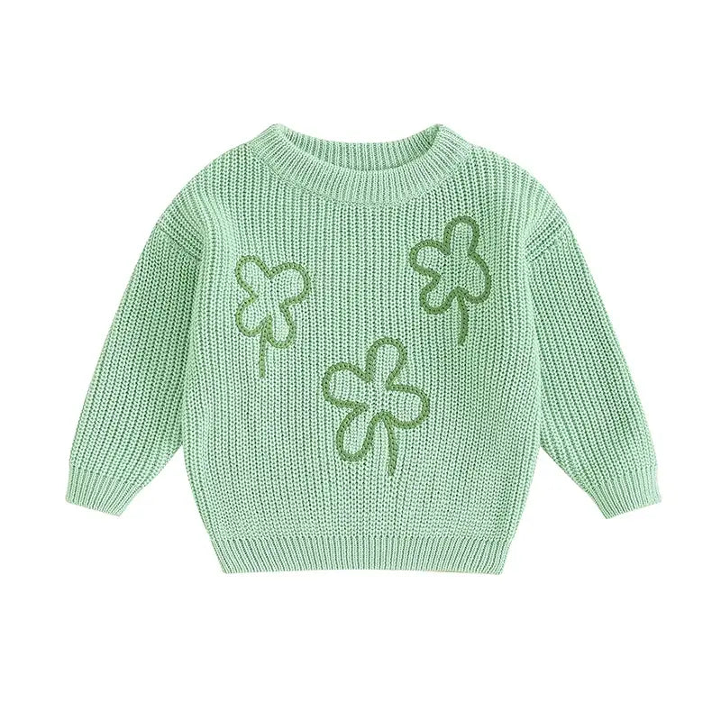 Four-Leaf Clover Knit Sweater