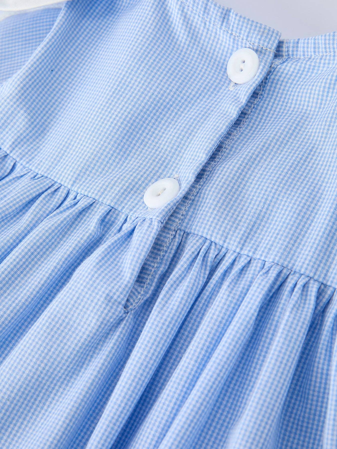 Blue Smocked Girls Dress